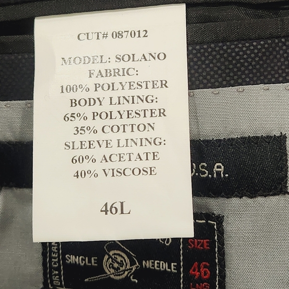 John Varvatos Solano Mens Blazer 46L US‎ Black Sport Jacket Dagger Buttons - Picture 9 of 10